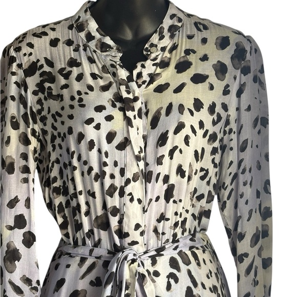 Cloth & Stone leopard print button down long sleeve maxi dress sz S - Picture 5 of 15